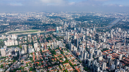 Obraz premium drone view of the city of the city