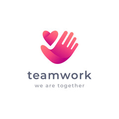 Gradient love teamwork community logo