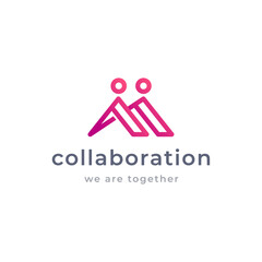 Gradient love teamwork community logo