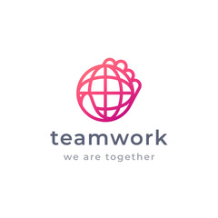 Gradient love teamwork community logo