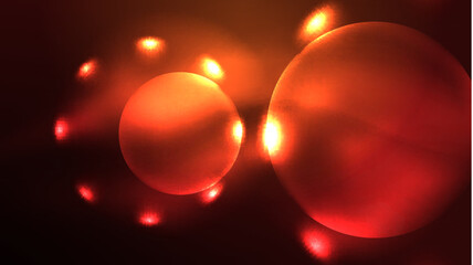 Circles with bright neon shiny light effects, abstract background wallpaper design