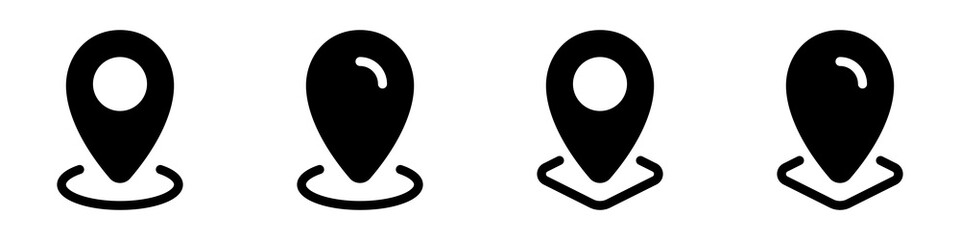 Pin location icon set for map and navigation