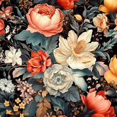 seamless pattern with flowers