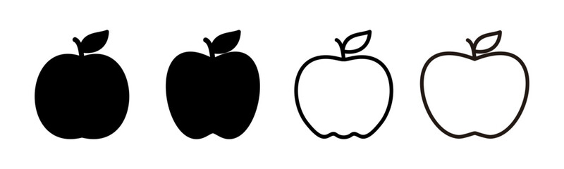 Apple icon set illustration. Apple sign and symbols for web design.