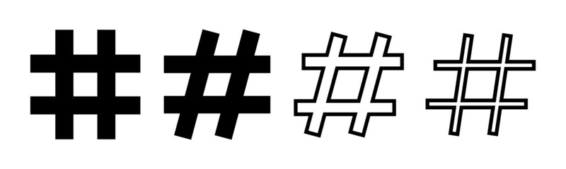 Obraz premium Hashtag icon set illustration. hashtag sign and symbol