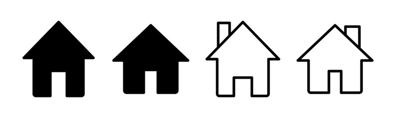 Fototapeta premium Home icon set illustration. House sign and symbol