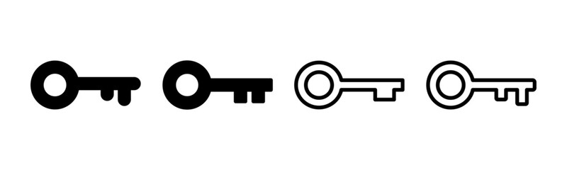 Key icon set illustration. Key sign and symbol.