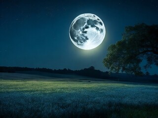 Fototapeta na wymiar A moonlit night view