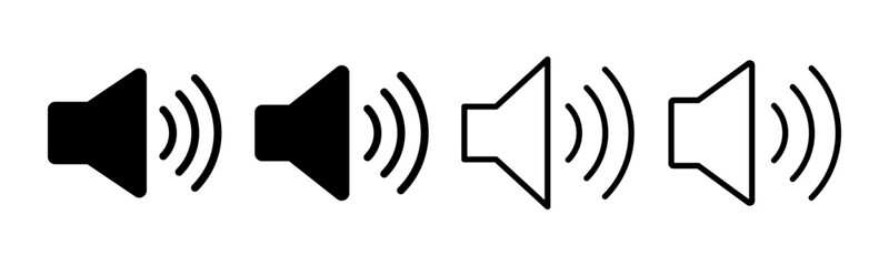 Speaker icon set illustration. volume sign and symbol. loudspeaker icon. sound symbol