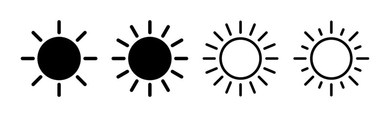 Sun icon set illustration. Brightness sign and symbol.