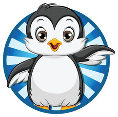 Cute Penguin Cartoon Comic Icon