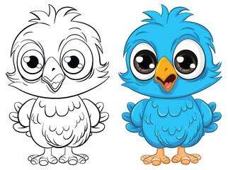 Cute owl chick cartoon isolated