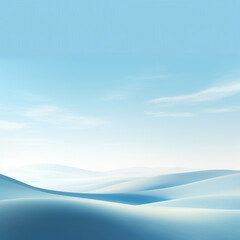 流線型のフォルムの青い雪原