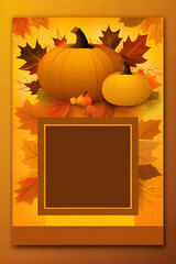a description of a vibrant thanksgiving flyer with a brown yellow and orange solid