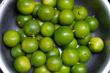 top view fresh lemons organic greens