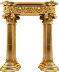 Gold column arch. Greek or roman