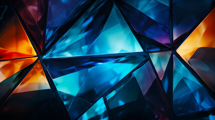 Abstract minimalist blue glass banner, background, wallpaper. Futuristic design. Generative AI