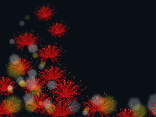 夜の灯りと彼岸花の背景