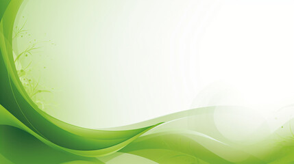 Obraz premium Abstract green waves, watercolor organic background, postcard, wallpaper, banner, card. Copy space. Generative AI