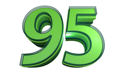 Creative green 3d number 95