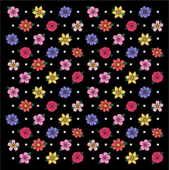 Fototapeta na wymiar Daisy Flower pattern Background Sublimation vector Design, Floral Pattern Backgrounds 