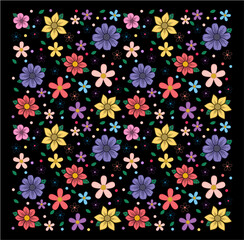 Fototapeta na wymiar Daisy Flower pattern Background Sublimation vector Design, Floral Pattern Background 