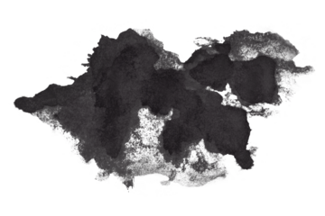 Dark gray watercolor background. Artistic hand paint. Isolated on transparent background.