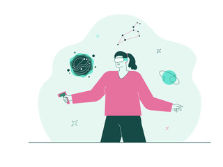 Metaverse technology future concept. Cyber virtual reality simulation. VR AI. Artificial intelligence. Global blockchain innovation connection. Futuristic networking experience.