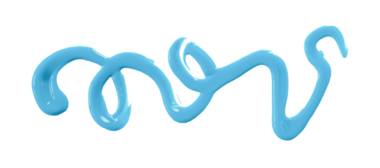 light blue watercolor drops zigzag isolated on transparent background