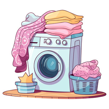 recommend clip art: washing machine and laundry, laundry sticker