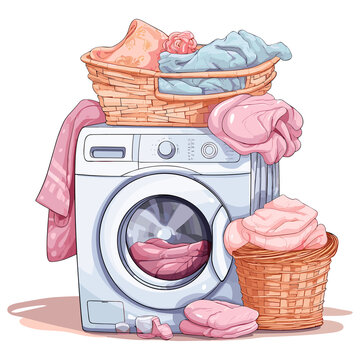 recommend clip art: washing machine and laundry, laundry sticker