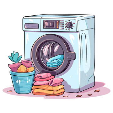 recommend clip art: washing machine and laundry, laundry sticker