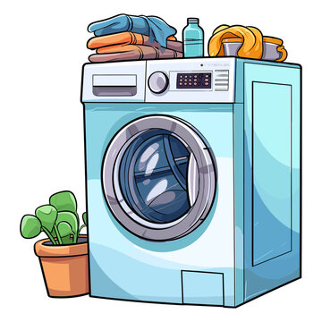 recommend clip art: washing machine and laundry, laundry sticker