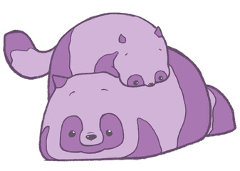 親子のたぬき（紫）