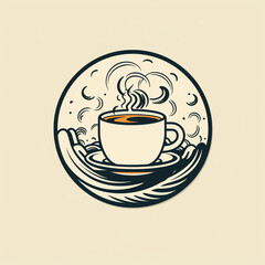 Cup of coffee logo icon abstract