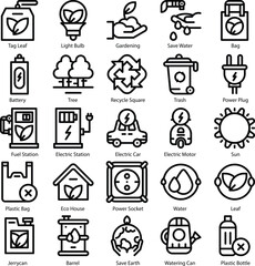 ecological icon set, vector environment, energy sign and symbol concept on white background by Rasamastudio