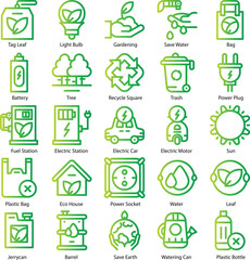 ecological icon set, vector environment, energy sign and symbol concept on white background by Rasamastudio