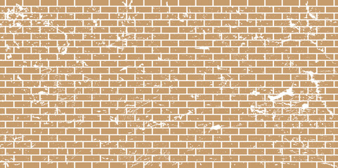 Brown grunge brick wall vector illustration. Wall background graphic design template