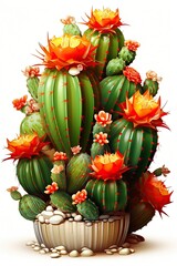 There is a cactus with abundant small leaves. (Generative AI)