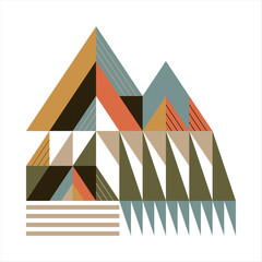 Geometric Abstract Mountain Illustration