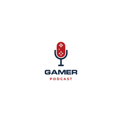 game podcast logo design simple modern concept
