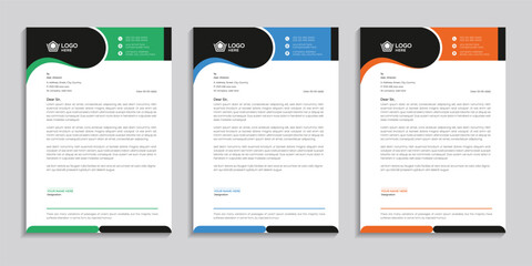 Modern clean abstract and professional corporate company business letterhead template design