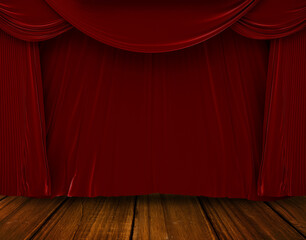 Digital png illustration of red curtain on transparent background