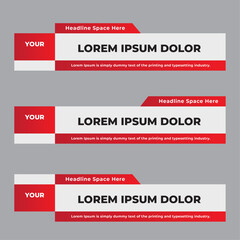 Lower third banner template design vector illustration