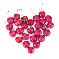 cherry isolated on white background Heart love