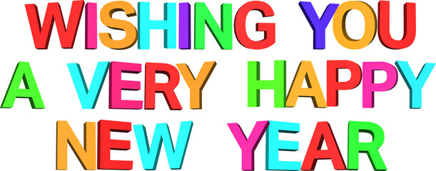 Digital png illustration of happy new year text on transparent background