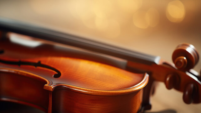 The close-up shot captures the essence of the violin's soulful sound, with the deep of field effect adding a sense of artistic allure.