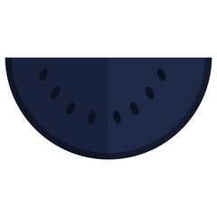 Digital png illustration of half of dark blue circle on transparent background