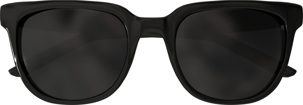 Digital png illustration of black sunglasses on transparent background