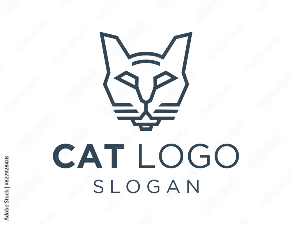 Poster logo design about cat on a white background. made using the coreldraw application.